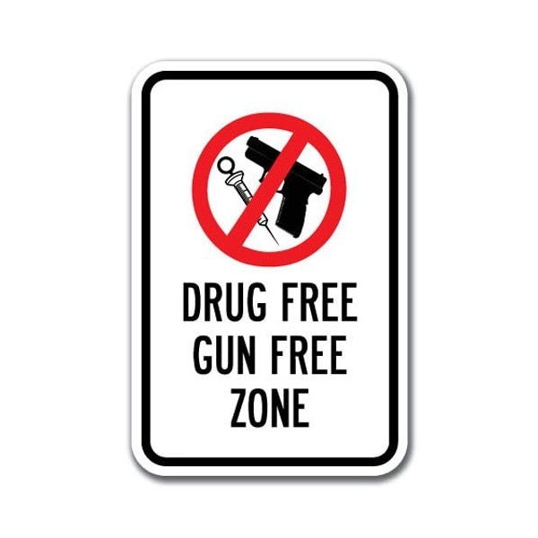 Safety Sign, 12 in Height, Aluminum, Drug Free - Drug Fre G